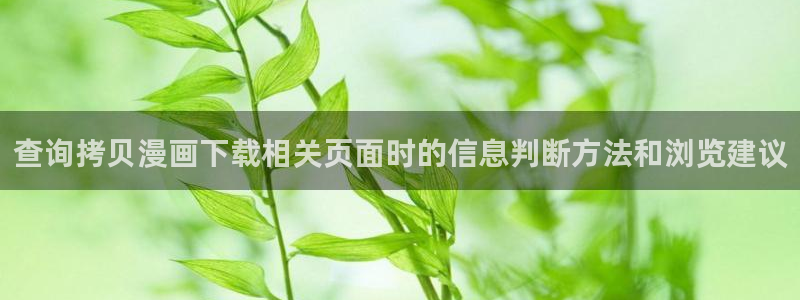 漫蛙漫画网页入口：查询拷贝漫画下载相关页面时的信息判断方法和浏览建议